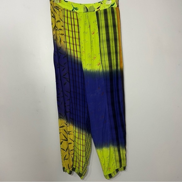 Sacred Threads neon pallozo wide leg pants flowy bohemian festival gypsy hippie - Picture 11 of 11